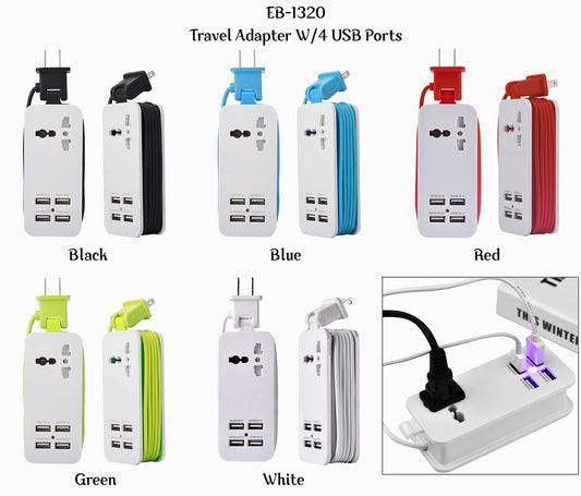 Travel Adapter w/4 USB Ports