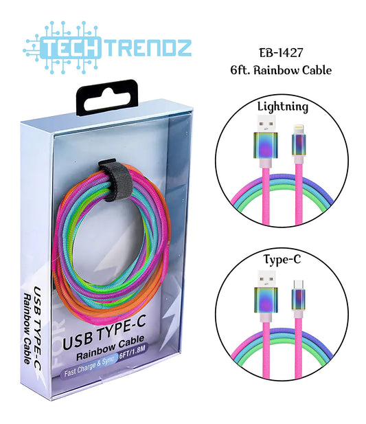 Rainbow iPhone & Type-C Cable