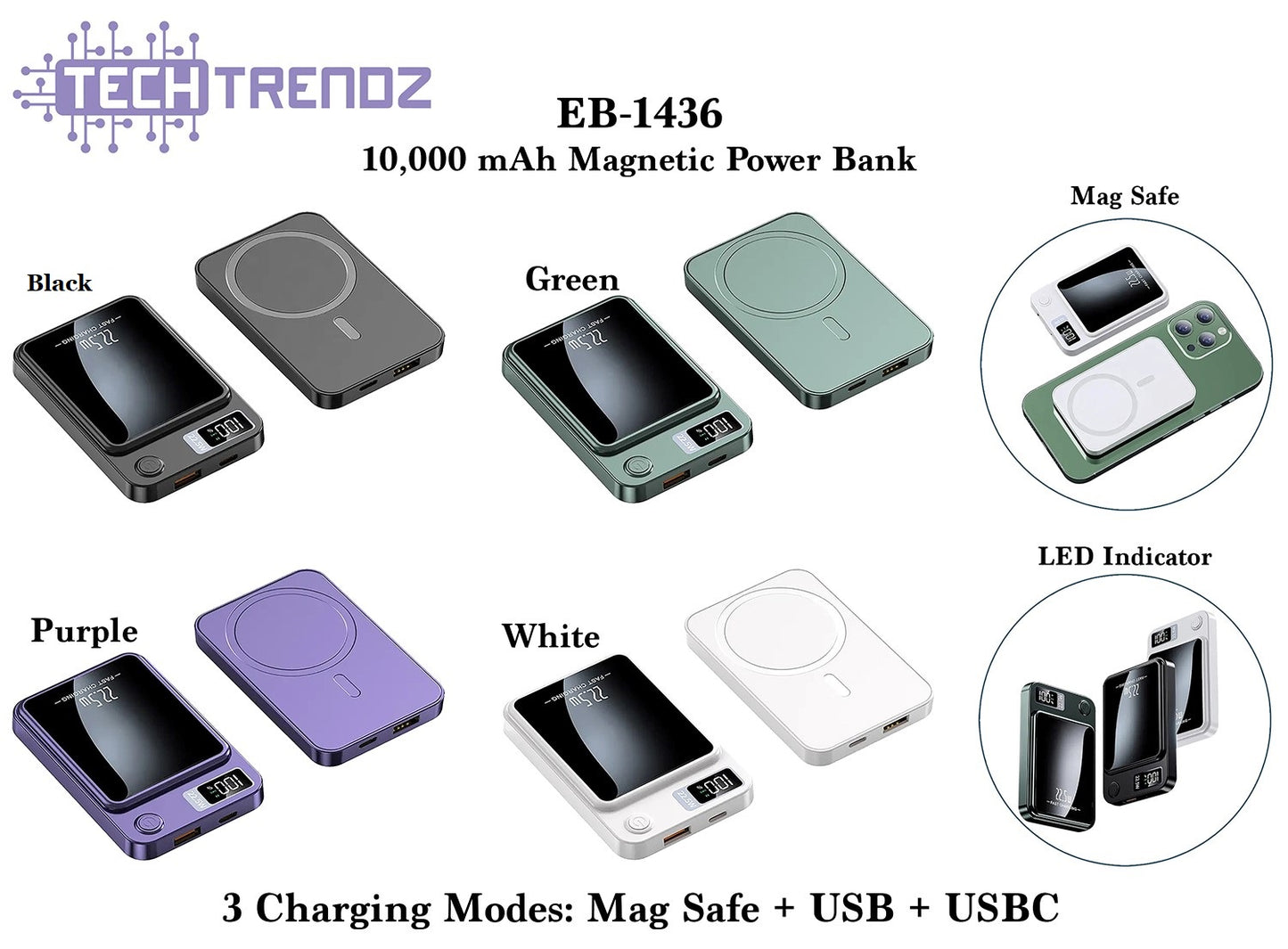 10,000 mAh Power Bank Wireless Charger