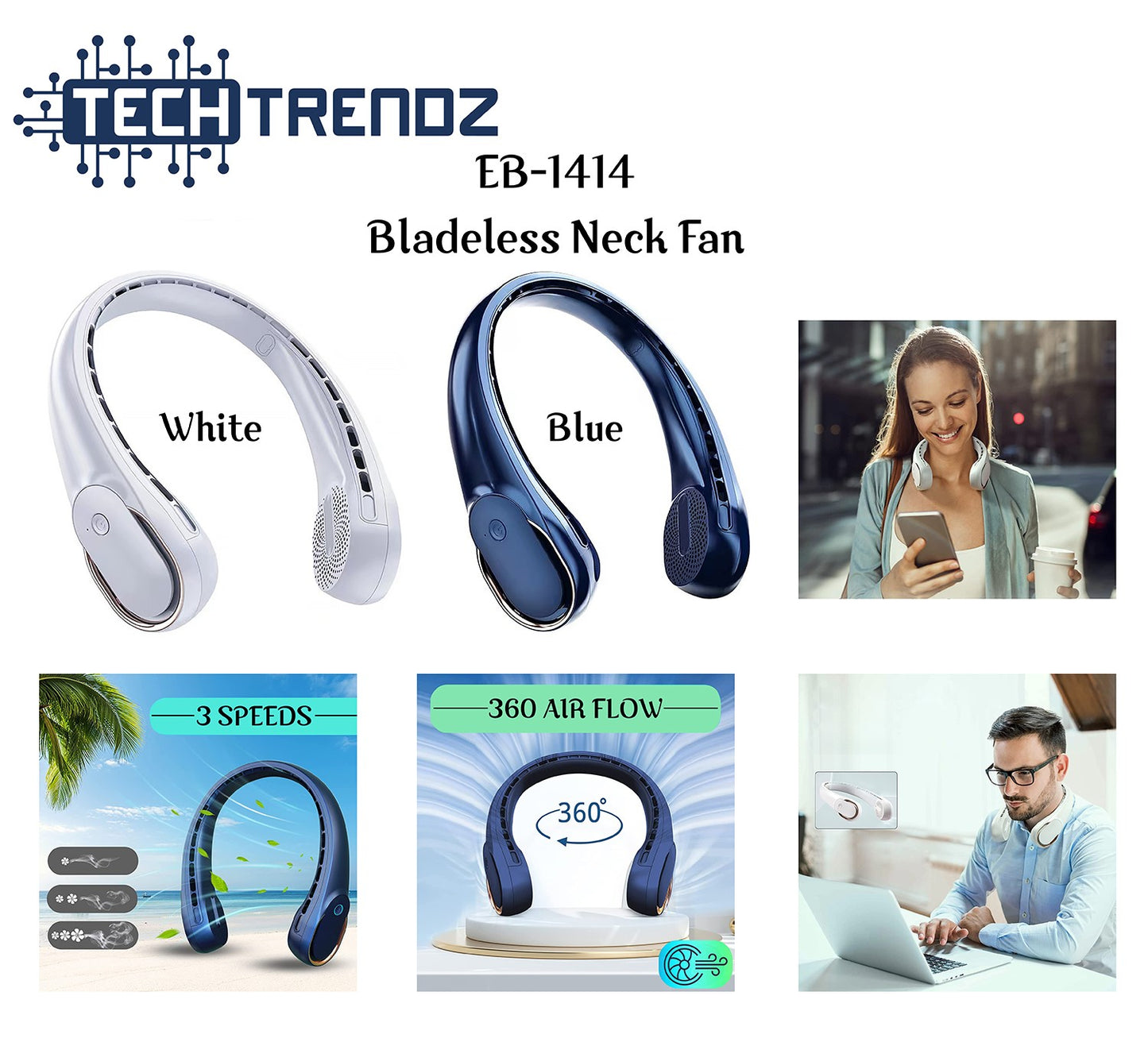 Bladeless Neck Fan techtrendz